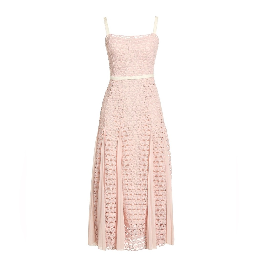 Sandro pink maxi lace dress